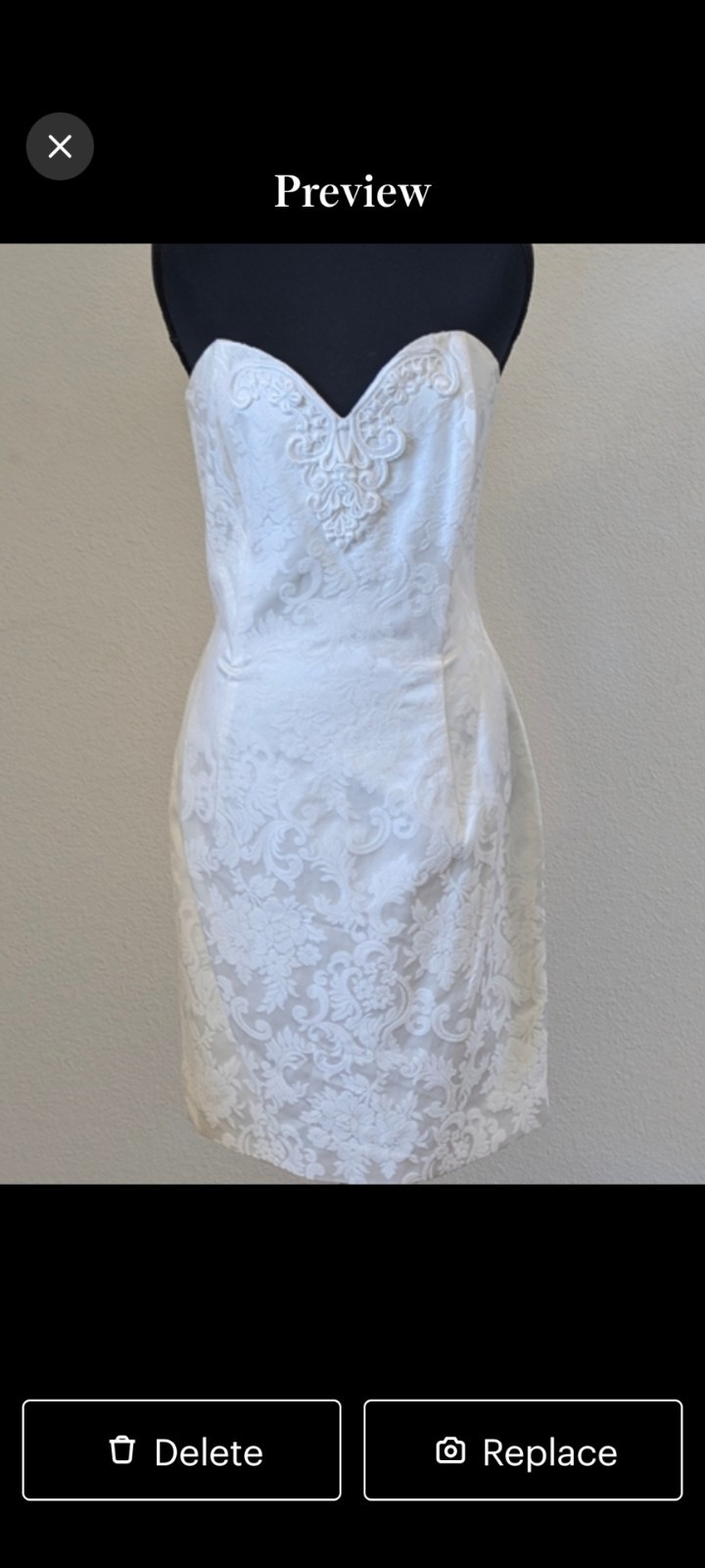 Vintage Bridal Jacquard Satin Strapless Wedding Dress + Bolero Jacket Reception