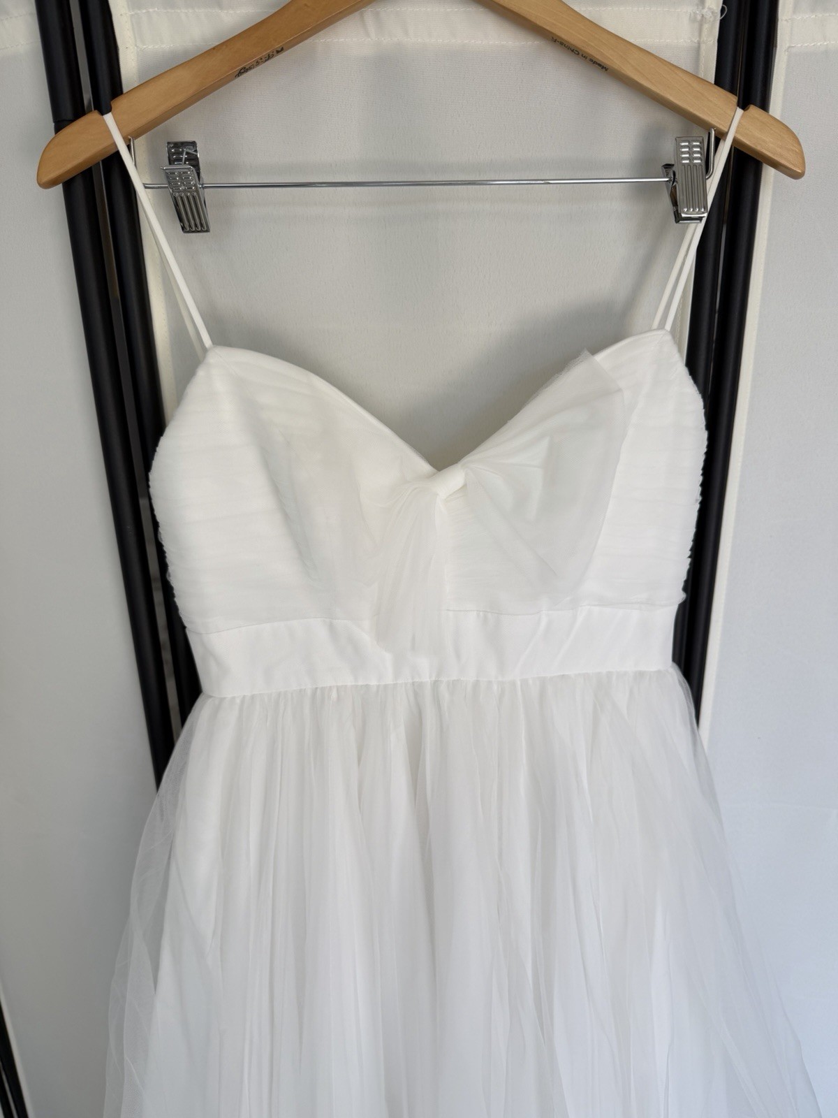 Galina White Sweetheart A-Line Full-Length Tulle Wedding Dress 6 WG3619