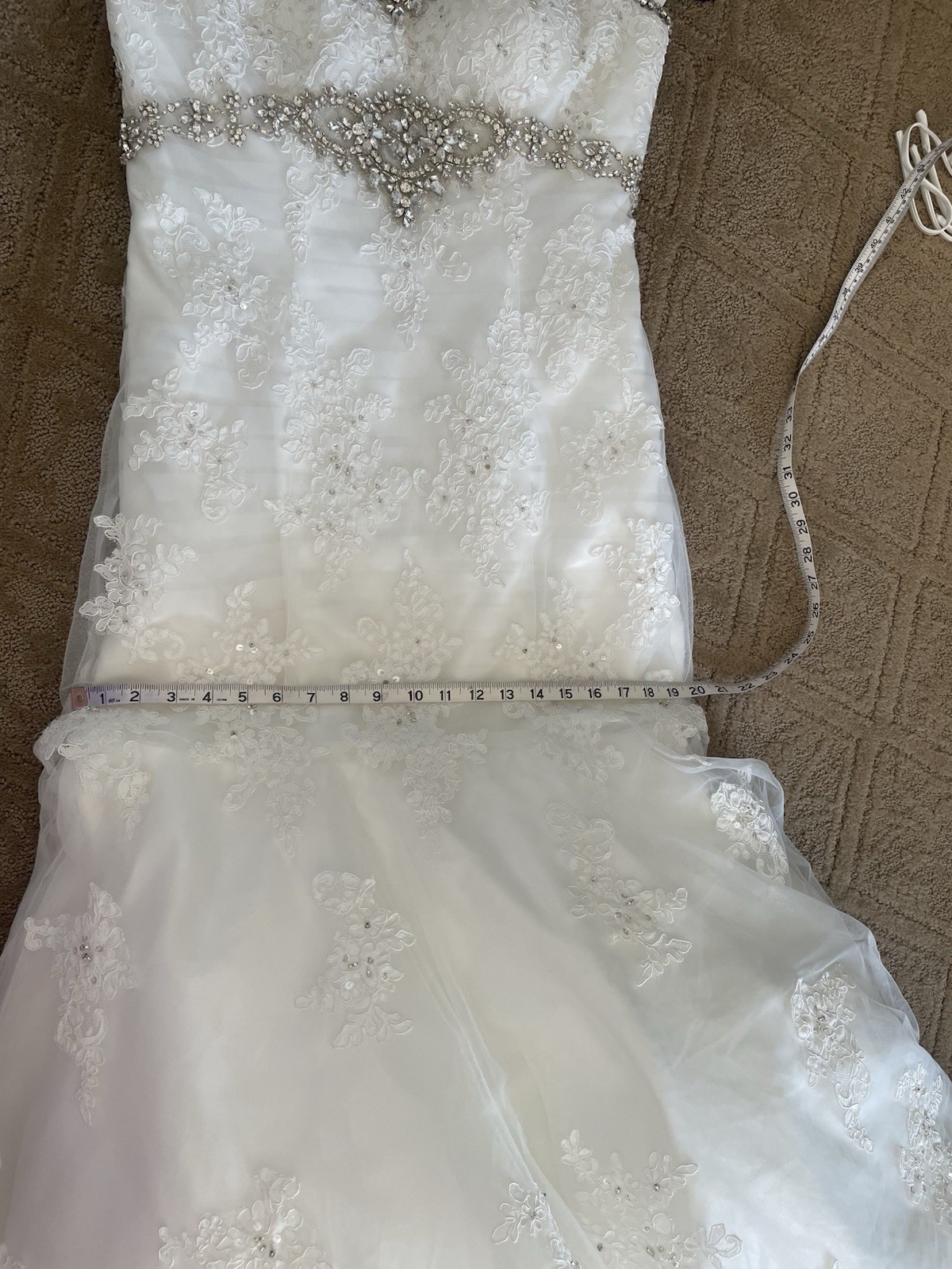 Women’s Wedding Dress Bridal Gown Sz 12 Off White NWT strapless bling sweetheart