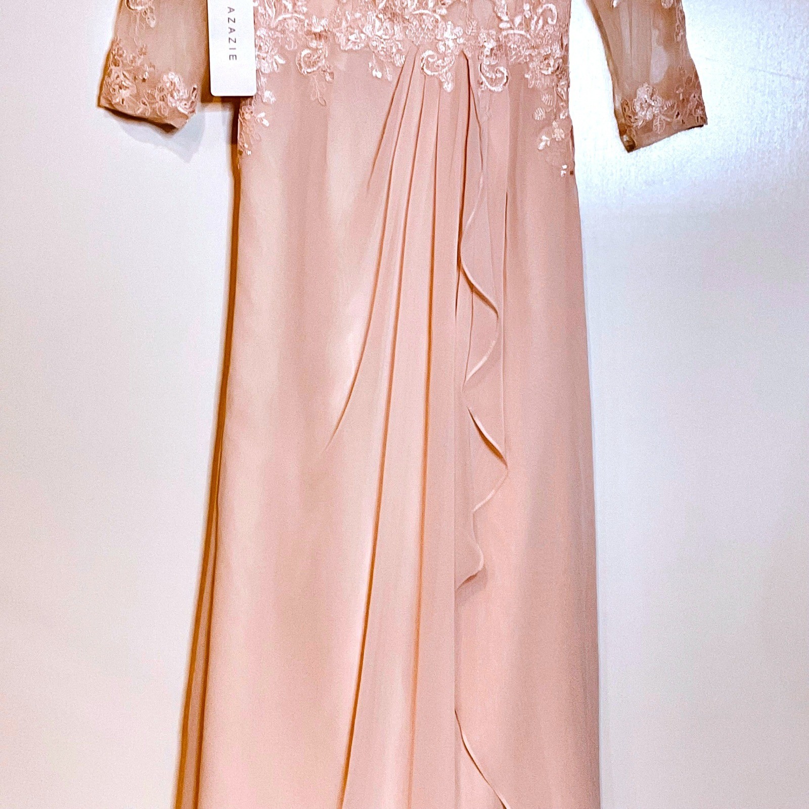 Azazie Calanthe Women’s Formal Dress Blushing Pink A-Line Scoop Chiffon Dress 2