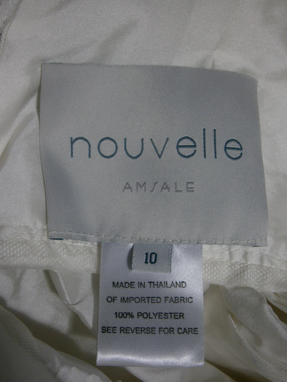 Nouvelle Amsale Wedding Dress 10 Pearl Wrap Satin Illusion Back Roses Modern
