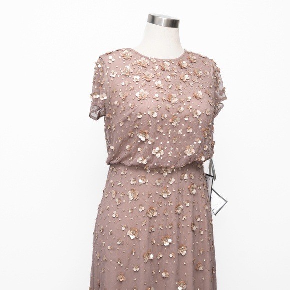 Adrianna Papell – Petite 3D Embellished Blouson Gown