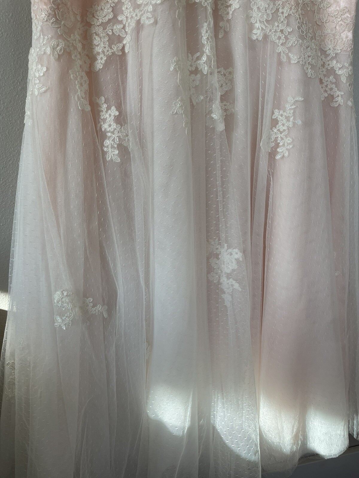 Eureka Wedding Dress Women’s 3XL New With Tags Pink/White Lace Tulle Style 3510