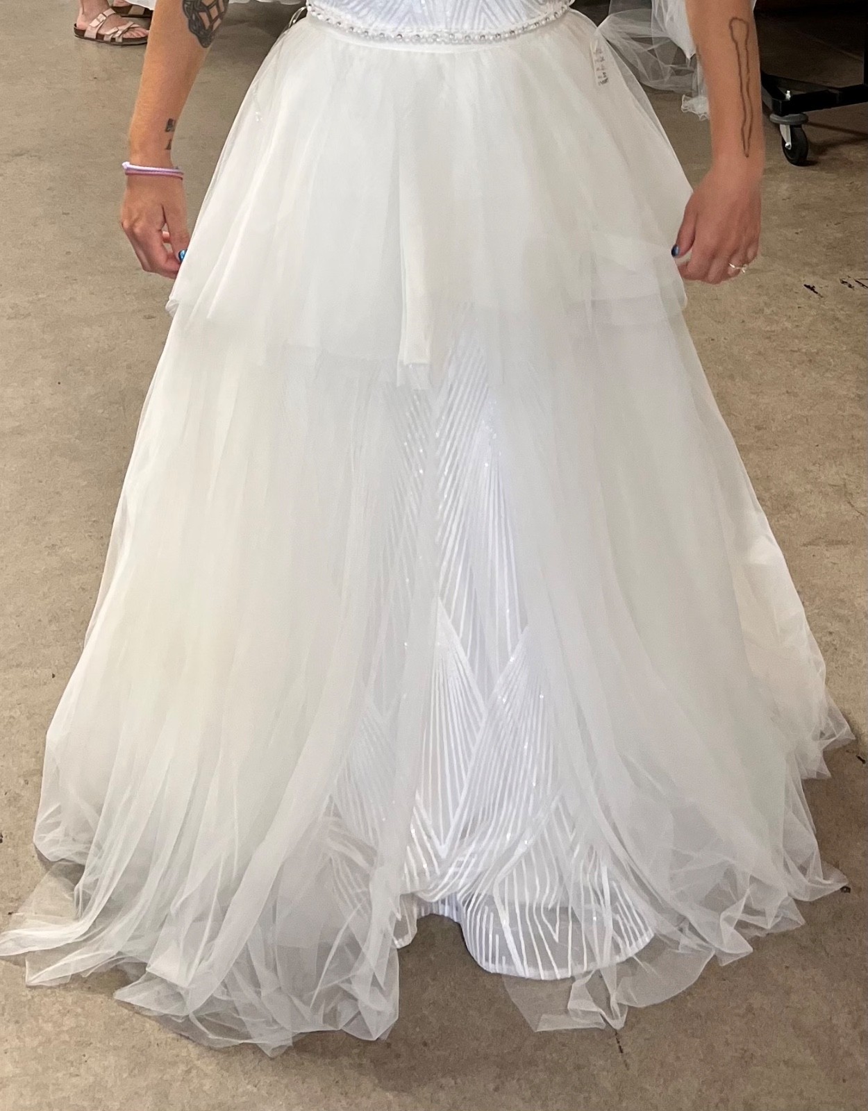 Willowby Watters Wedding Dress Separate Tulle Overskirt with Train Size 10