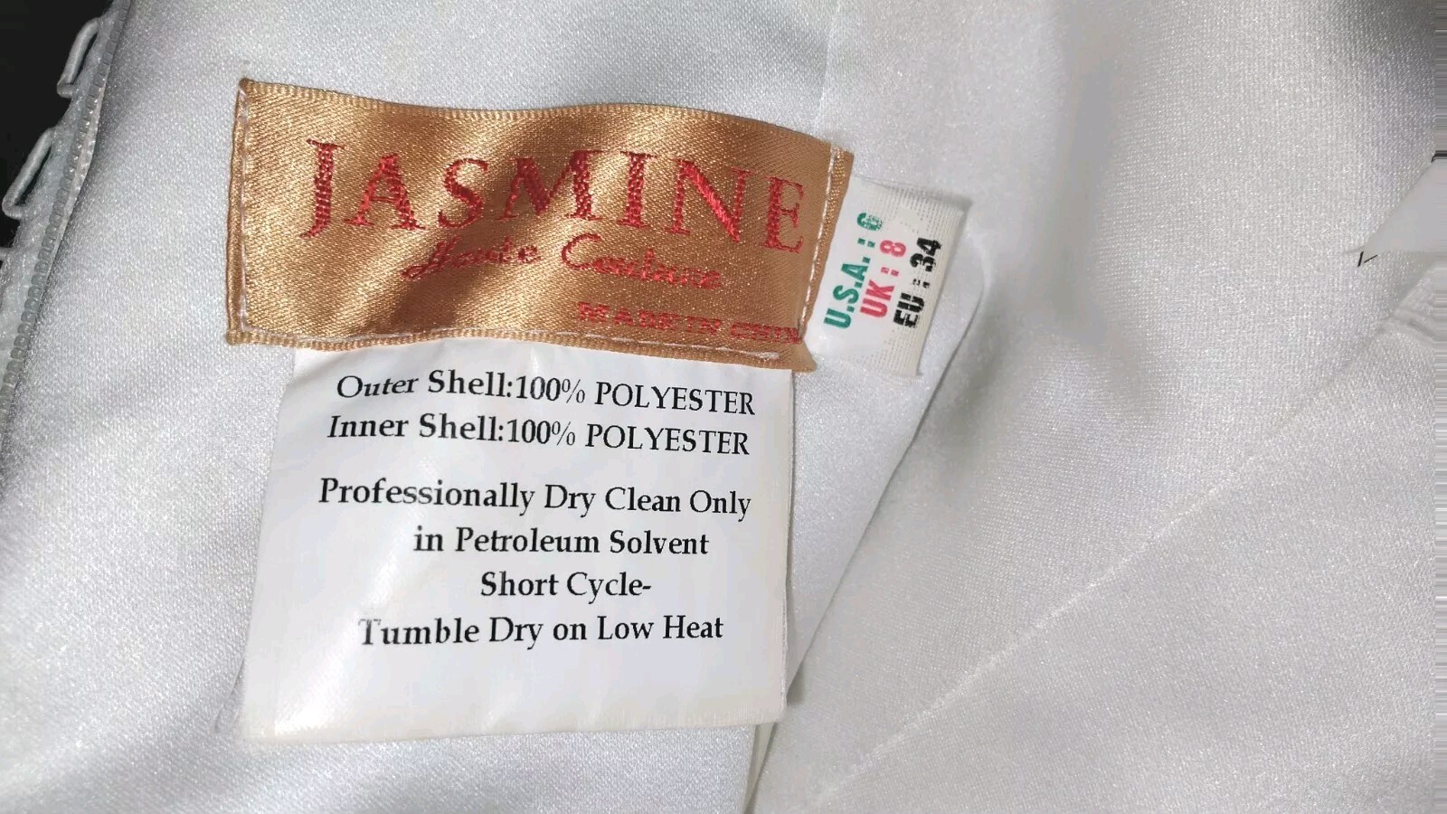 JASMINE HAUTE COUTURE BEADED RHINESTONE WEDDING DRESS BUTTON EXCELLENT PRICE!