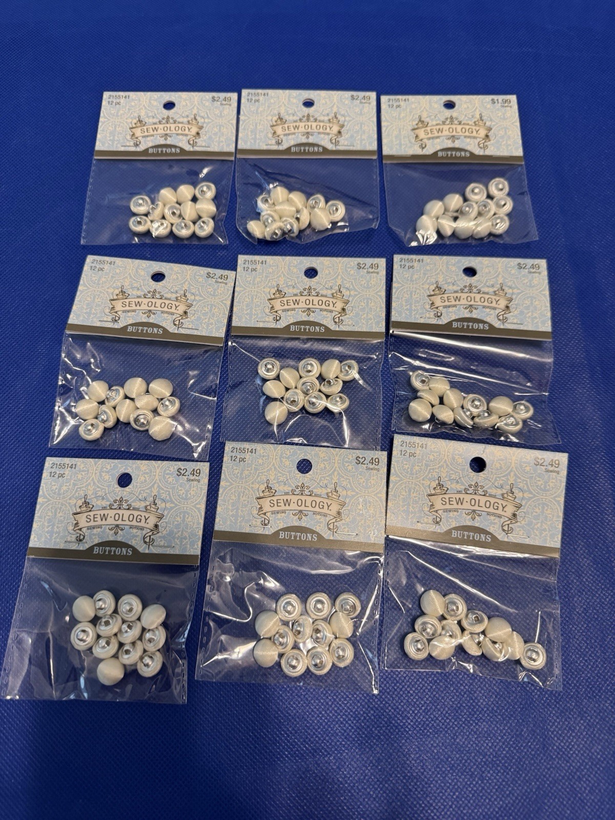 10 new pkgs of 12 Sewology Satin Covered Wedding Dress Buttons 120 buttons total