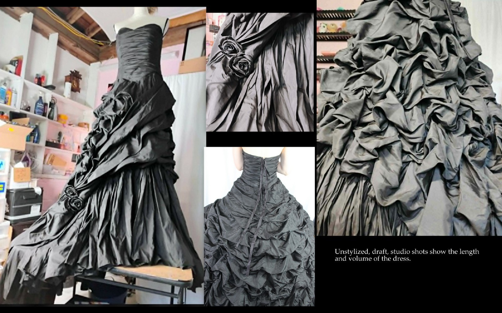 Gothic Wedding Collection Size 16* 5 Pc Dress, Hoop Skirt, Veil, Gloves, Choker