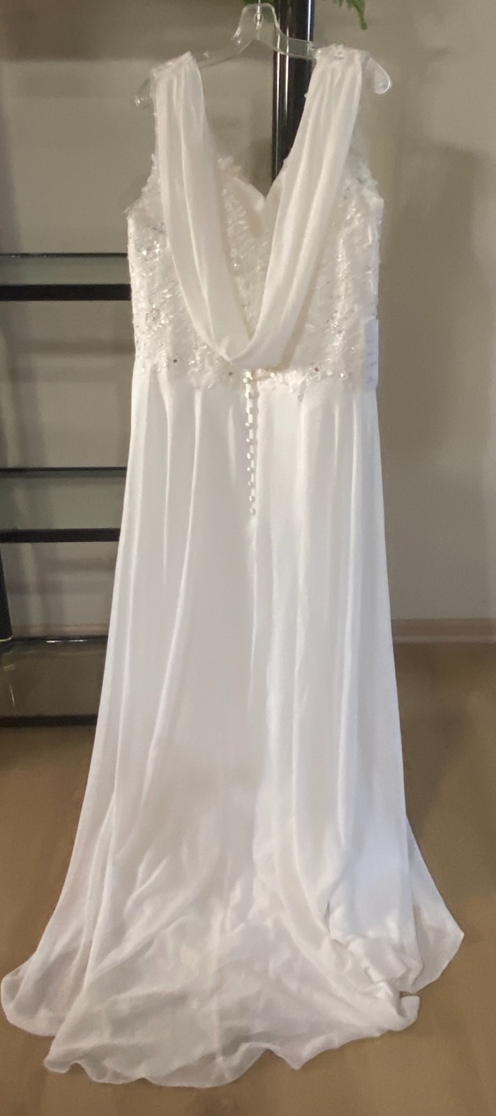 NWT-Abao Wedding Gown Beaded Lace Applique Bodice-SwtHeart-SWht- 18Plus