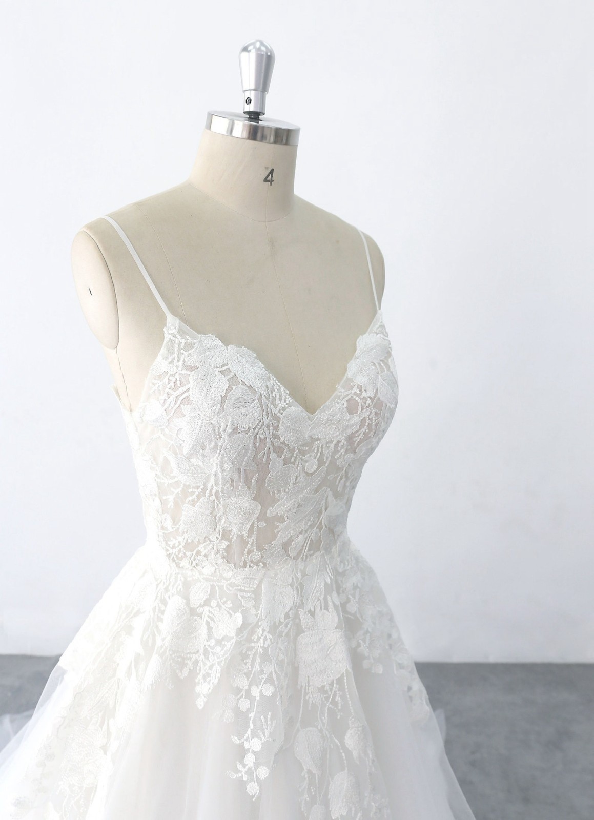 Boho Thin Strappy Wedding Dress Wedding Dress 32-60 Tailored Ivory