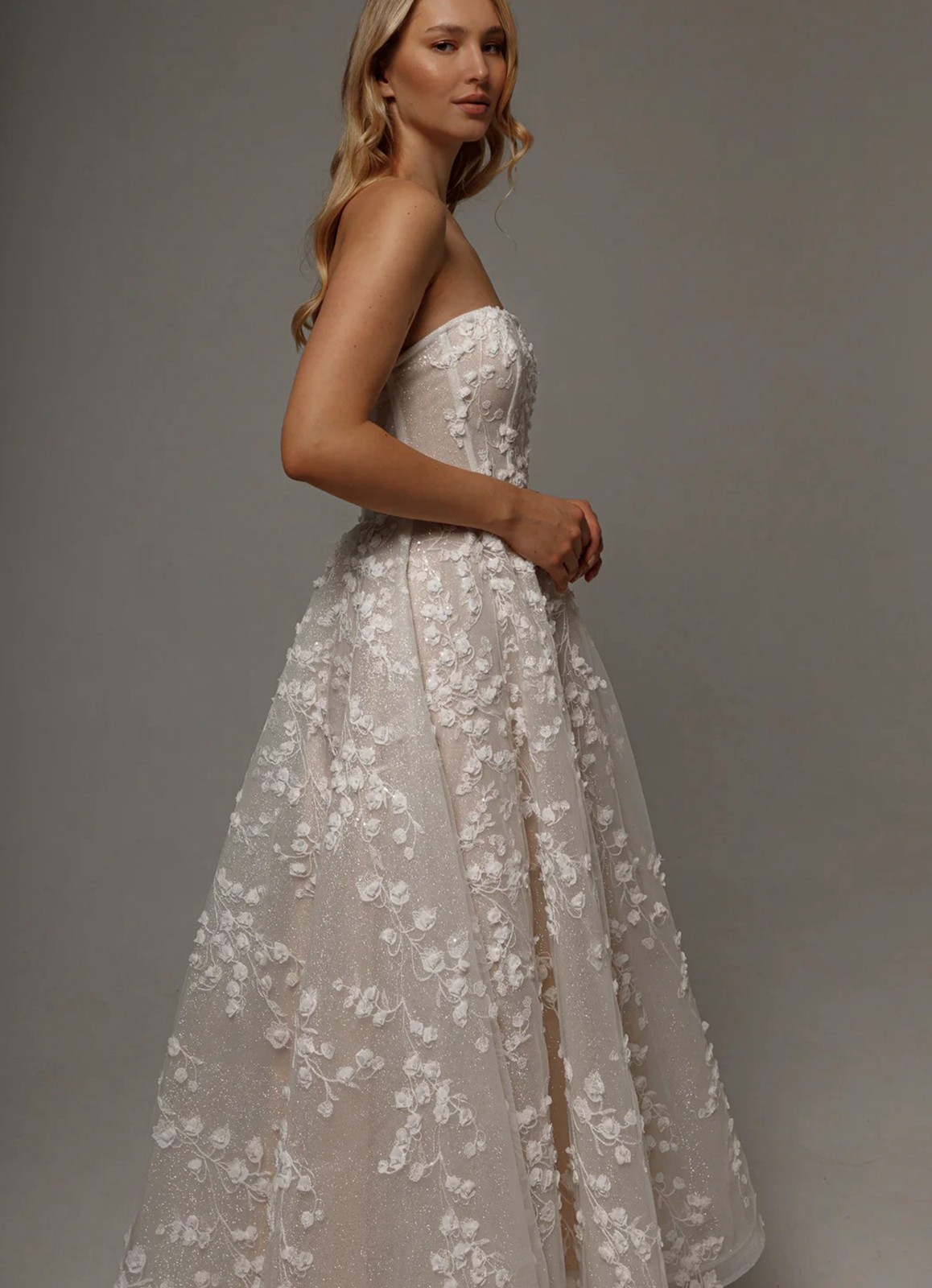 3D Lace Pearls Beaded Lace Wedding Dress Bridal Gown Custom made 2-28W Short