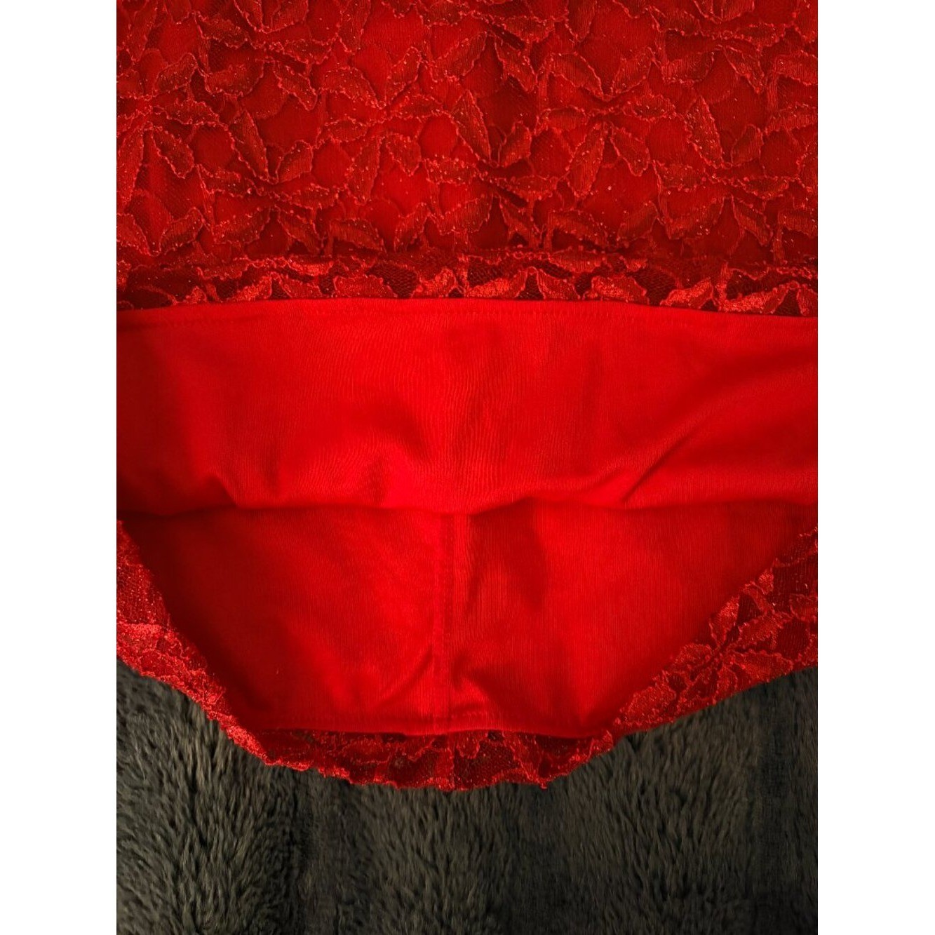 Red Lace Strapless Cocktail Wedding Guest Dress Rhinestone V Neck Juniors 13