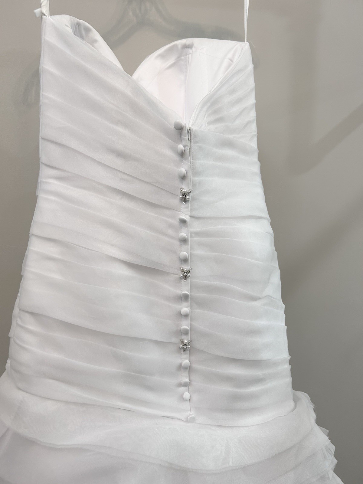 New sample! Allure White Strapless Mermaid Ruched Ruffle size 10