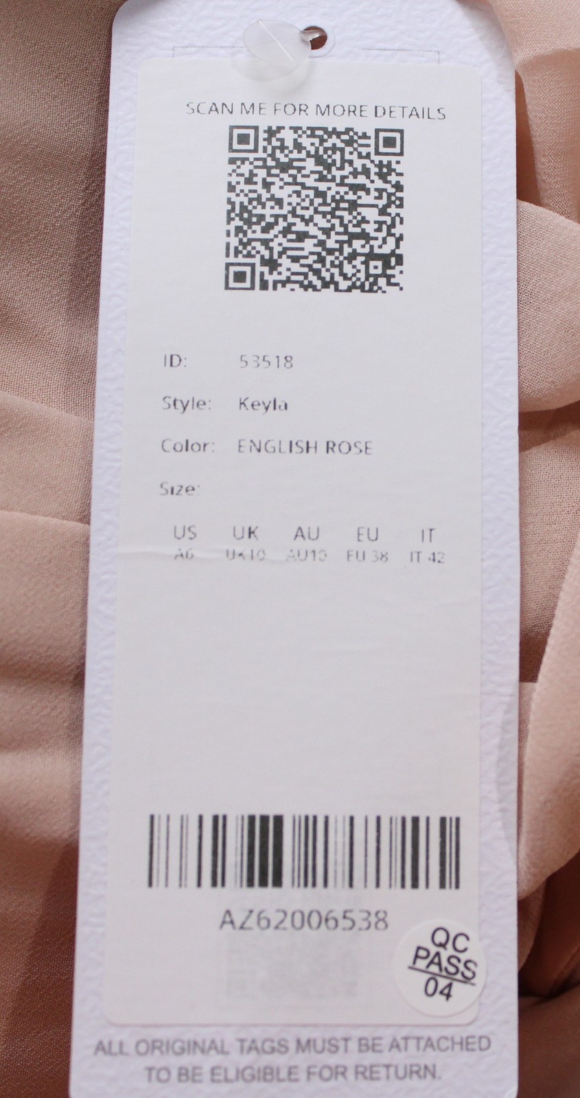 Azazie Women’s Keyla A-Line V-Neck Pleated Chiffon Dress AP2 English Rose Size:6
