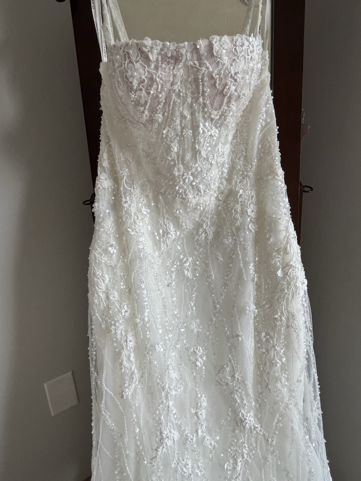Martina Liana Ivory & Champagne Beaded Lace Wedding Dress Size 12