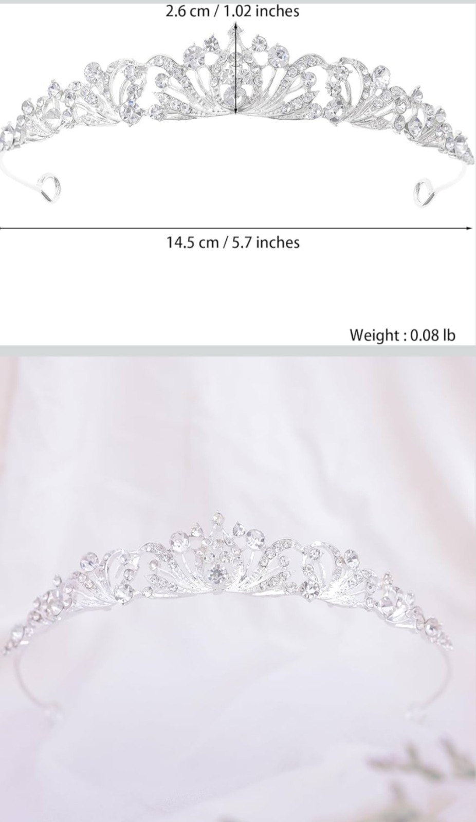 Satin & Lace White Wedding Gown Size 7-8