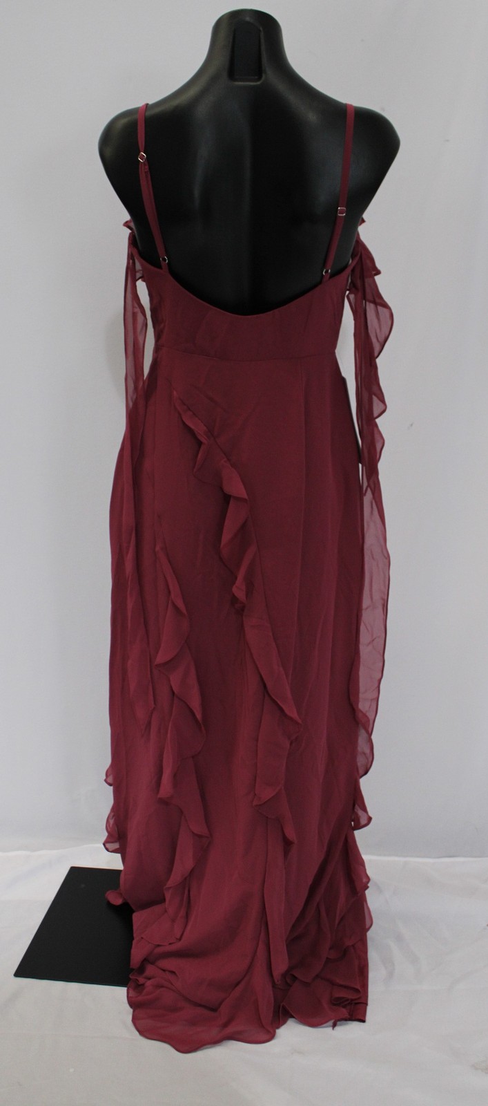 Azazie x Barbie Women’s Sheath Bow Chiffon Side Zip Dress AP2 Mulberry Size: A4