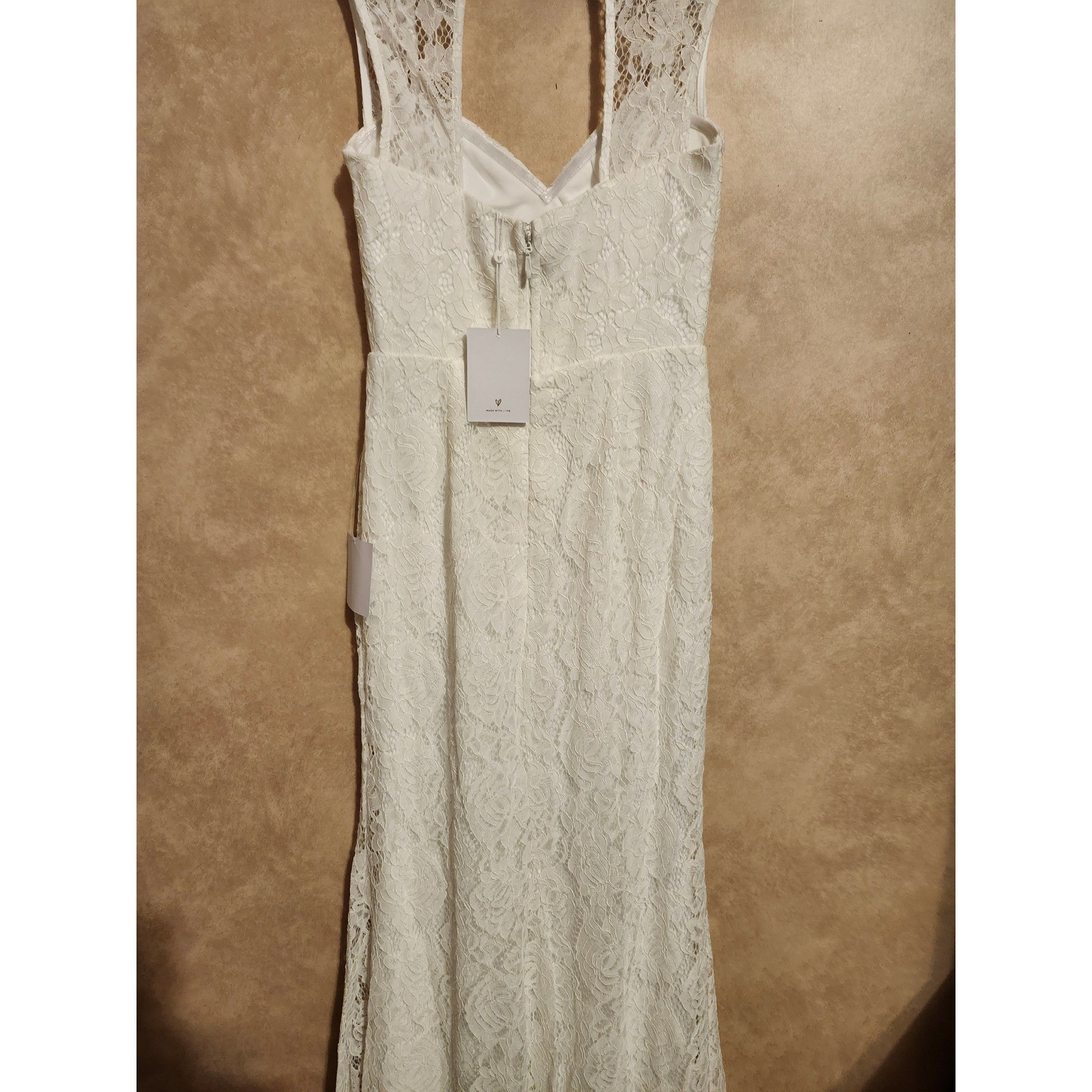 Lulus White Lace Maxi Dress Sweetheart Keyhole Back Mermaid Bridal Gown White
