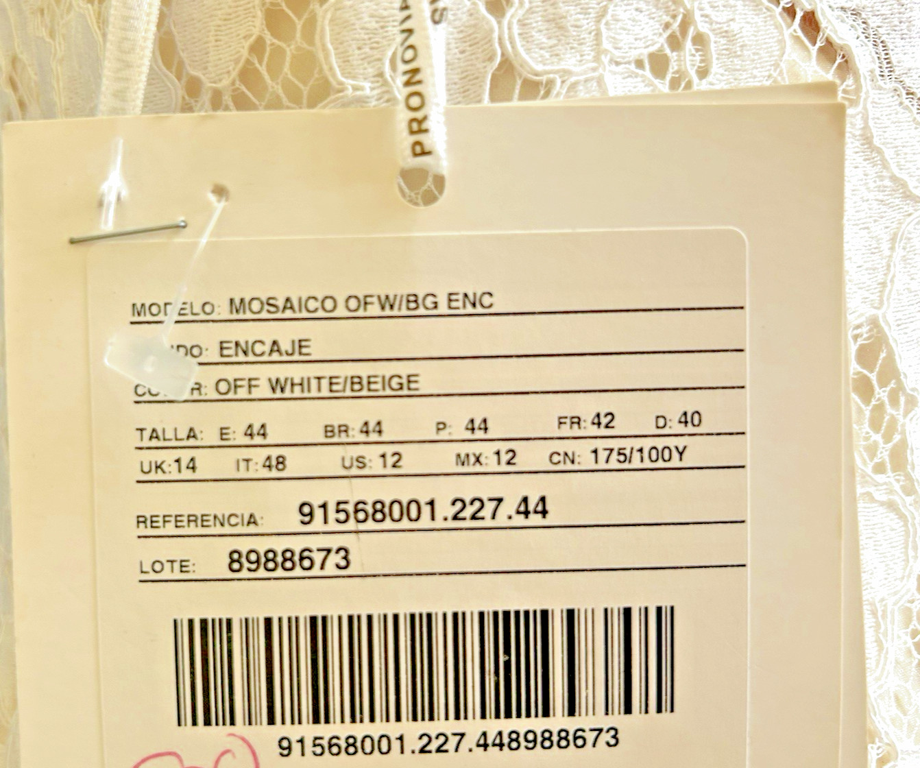 Pronovias Mosaico Wedding Dress Off White Size 12 US