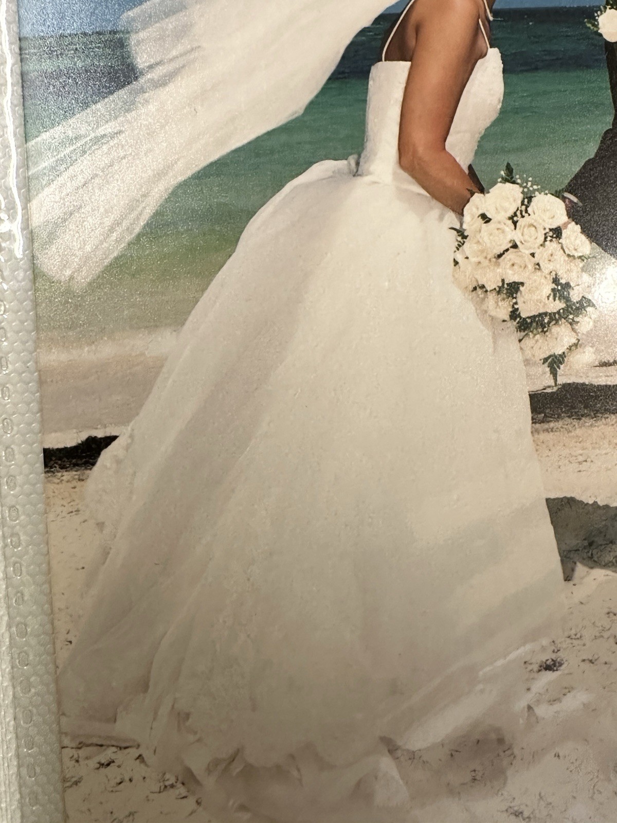BEAUTIFUL IVORY Ashley Jordan Wedding Dress Size 10 and tiara and veil comb
