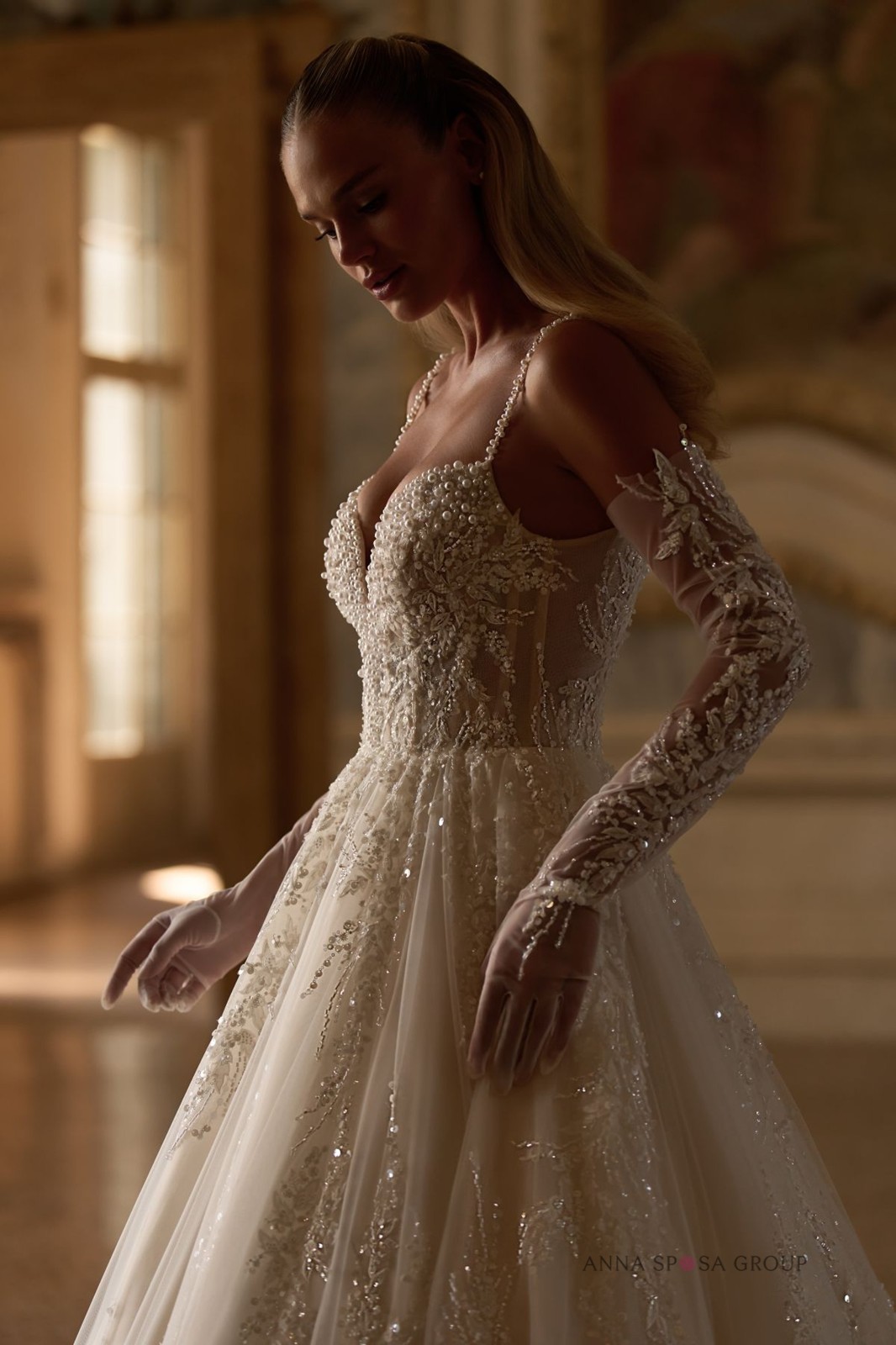 2026 beaded lace wedding dress wedding dress 32-60 straps ivory buttons to measure top