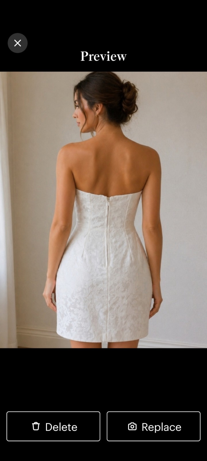 Vintage Bridal Jacquard Satin Strapless Wedding Dress + Bolero Jacket Reception