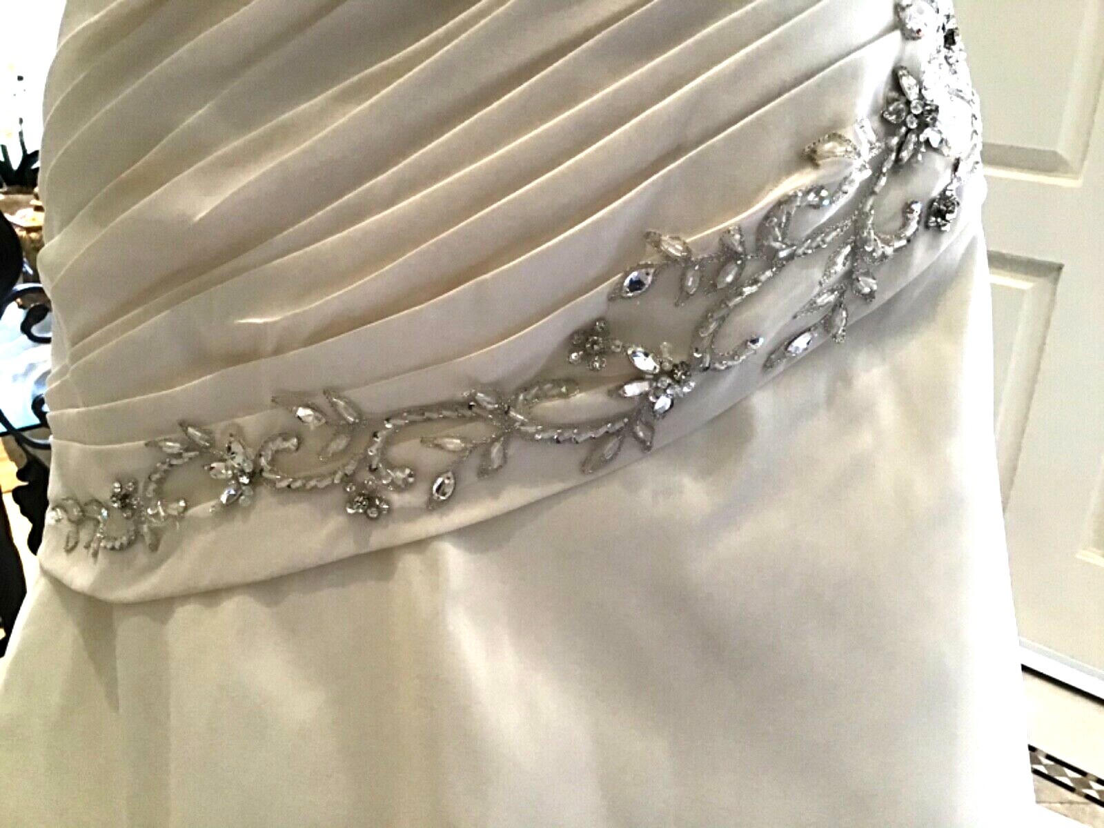 DEMETRIOS NEW Choker High Neck Wedding dress bridal gown Fit & Flare Ivory 10