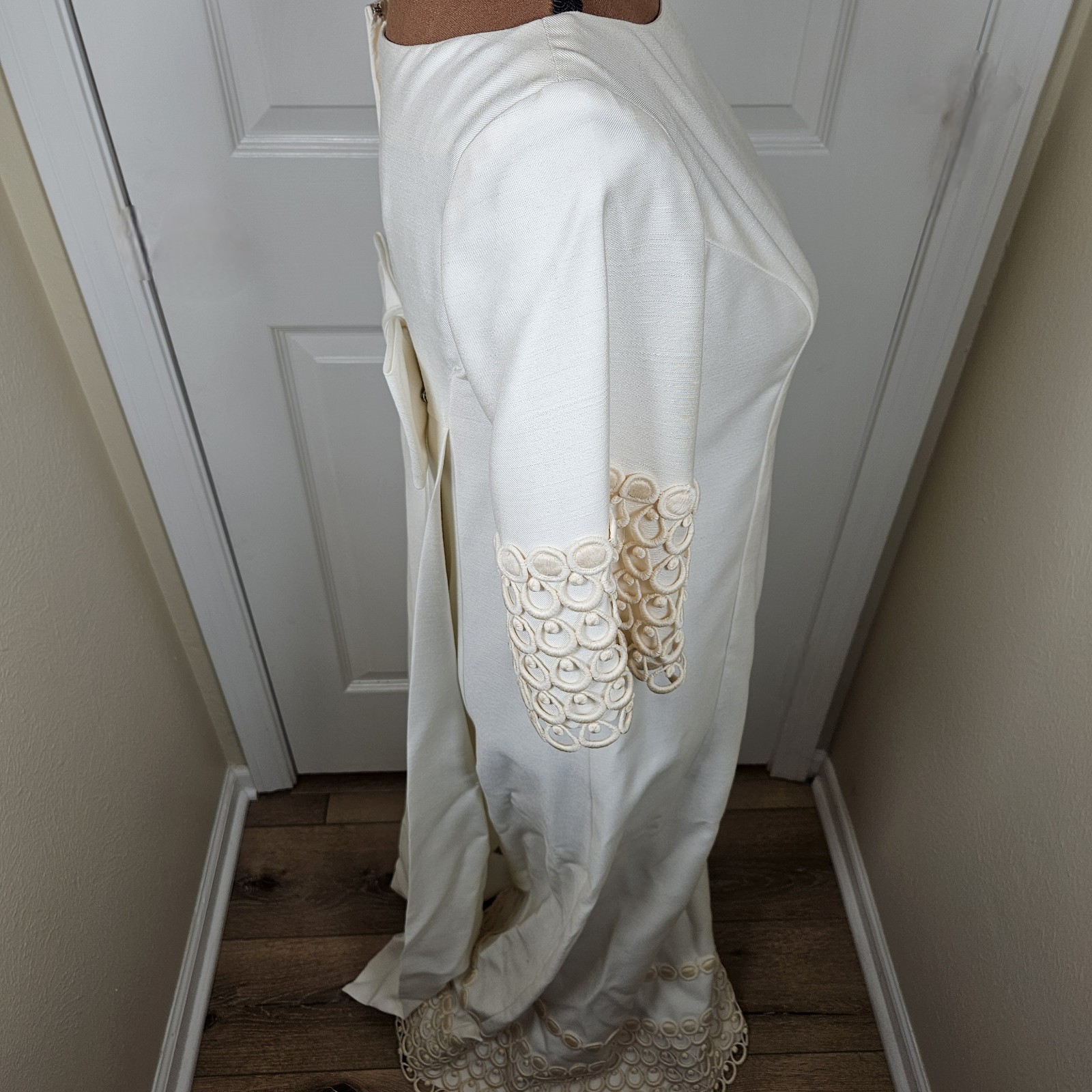 Vintage 1940s Emma Domb Maxi Dress Sz 9 Ivory Cottage Victorian Wedding Fairy