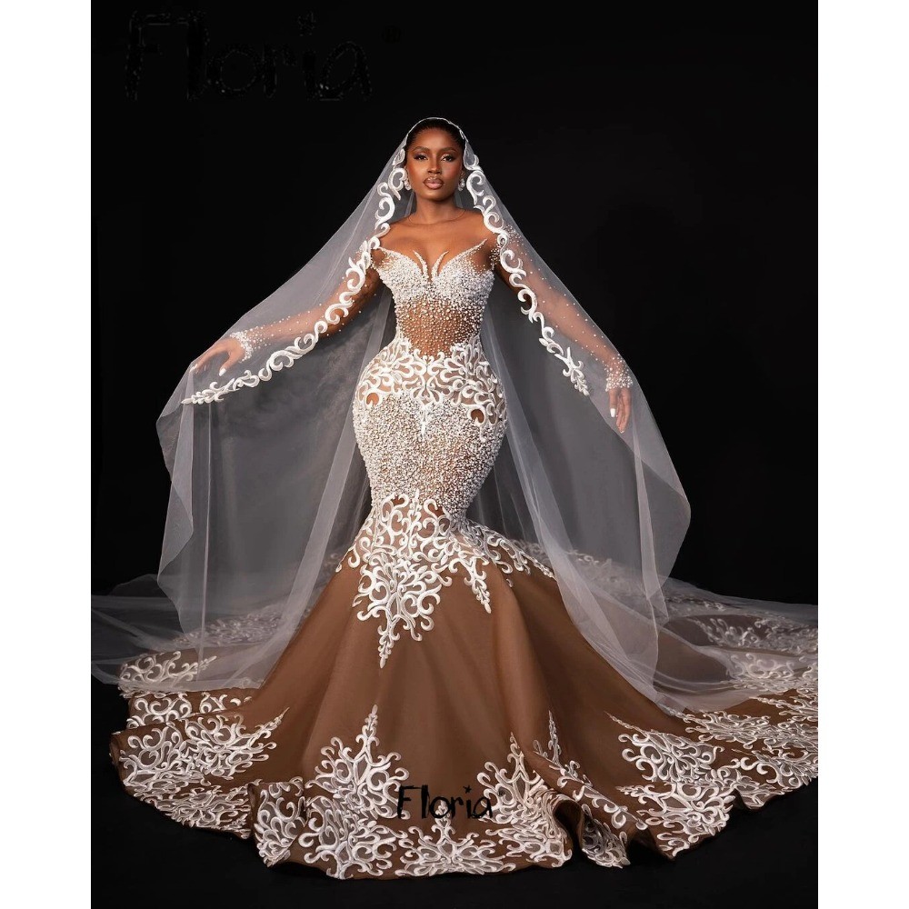 Sexy Lace Applique Mermaid Wedding Dresses Sweep Train Off Shoulder Bridal Gowns