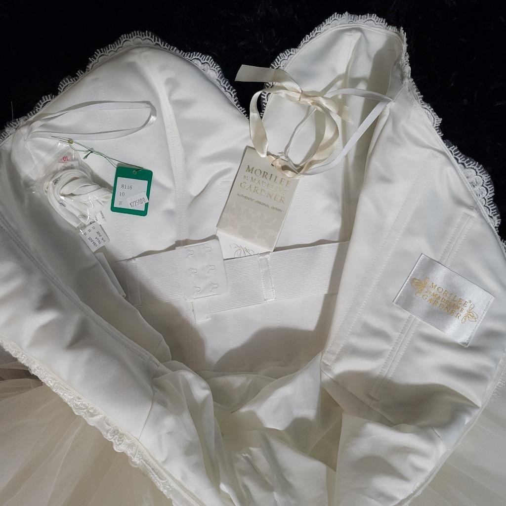 NWT~$2250~MORILEE~6/8~IVORY EMBELLISHED STRAPLESS FIT & FLARE WEDDING DRESS