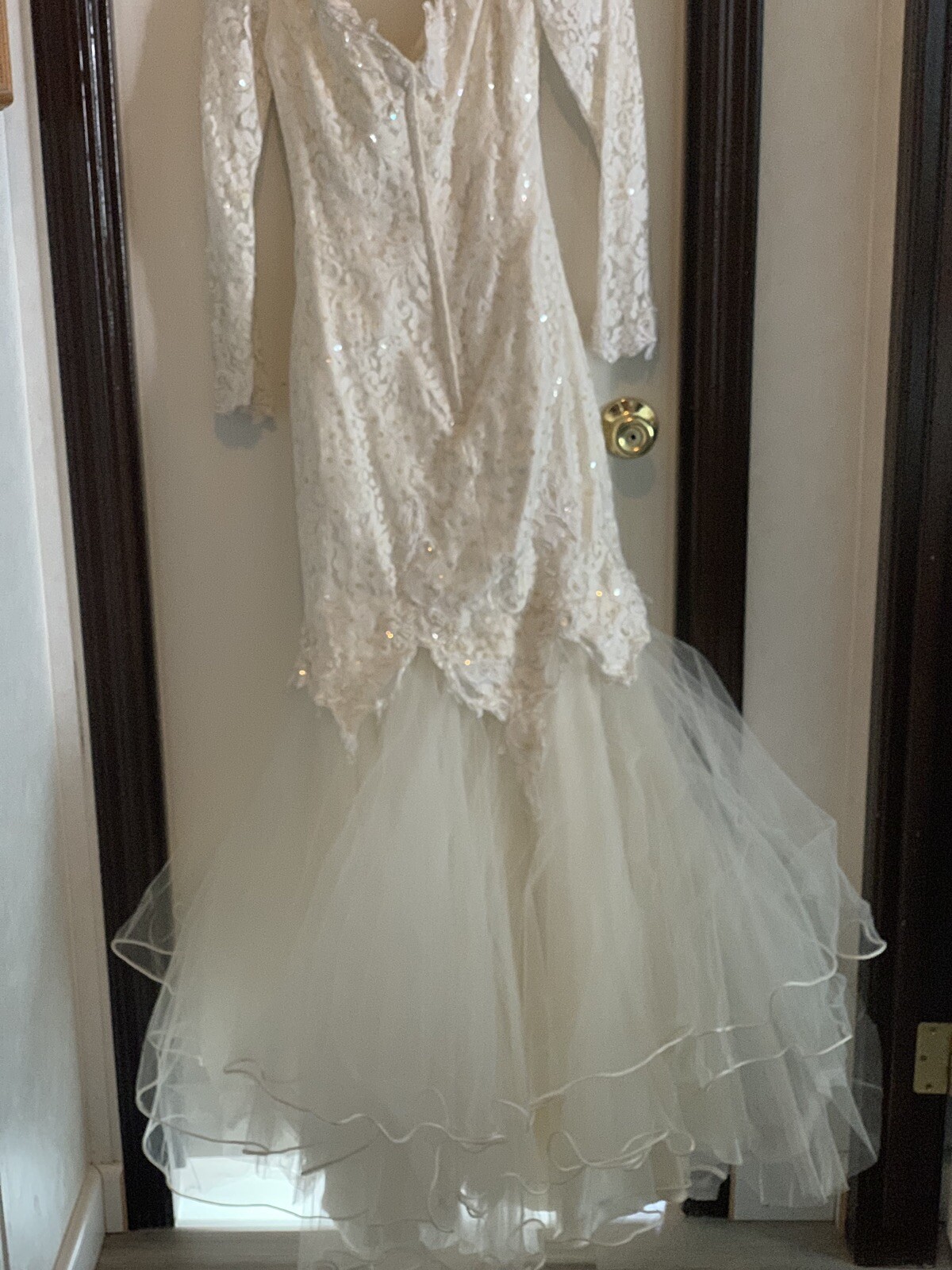Vintage Bridal Originals Wedding dress Petite8 ivory Long Sleeve Mermaid Trumpet