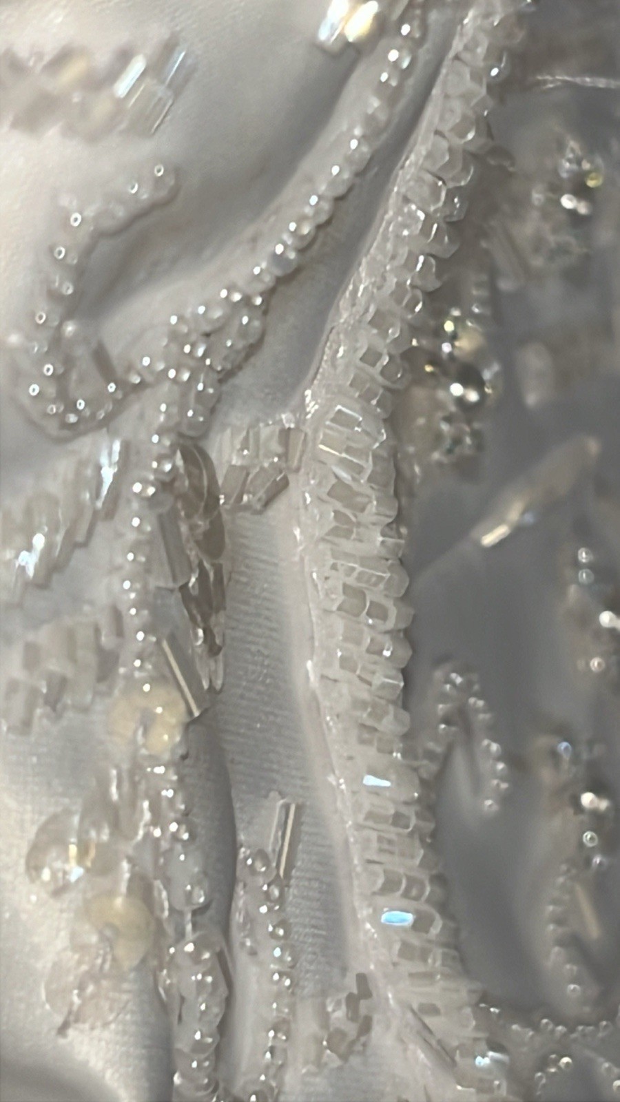 Michelangelo Wedding Dress Beaded and Sequin Straps Tulle Beaded Bodice Size 2