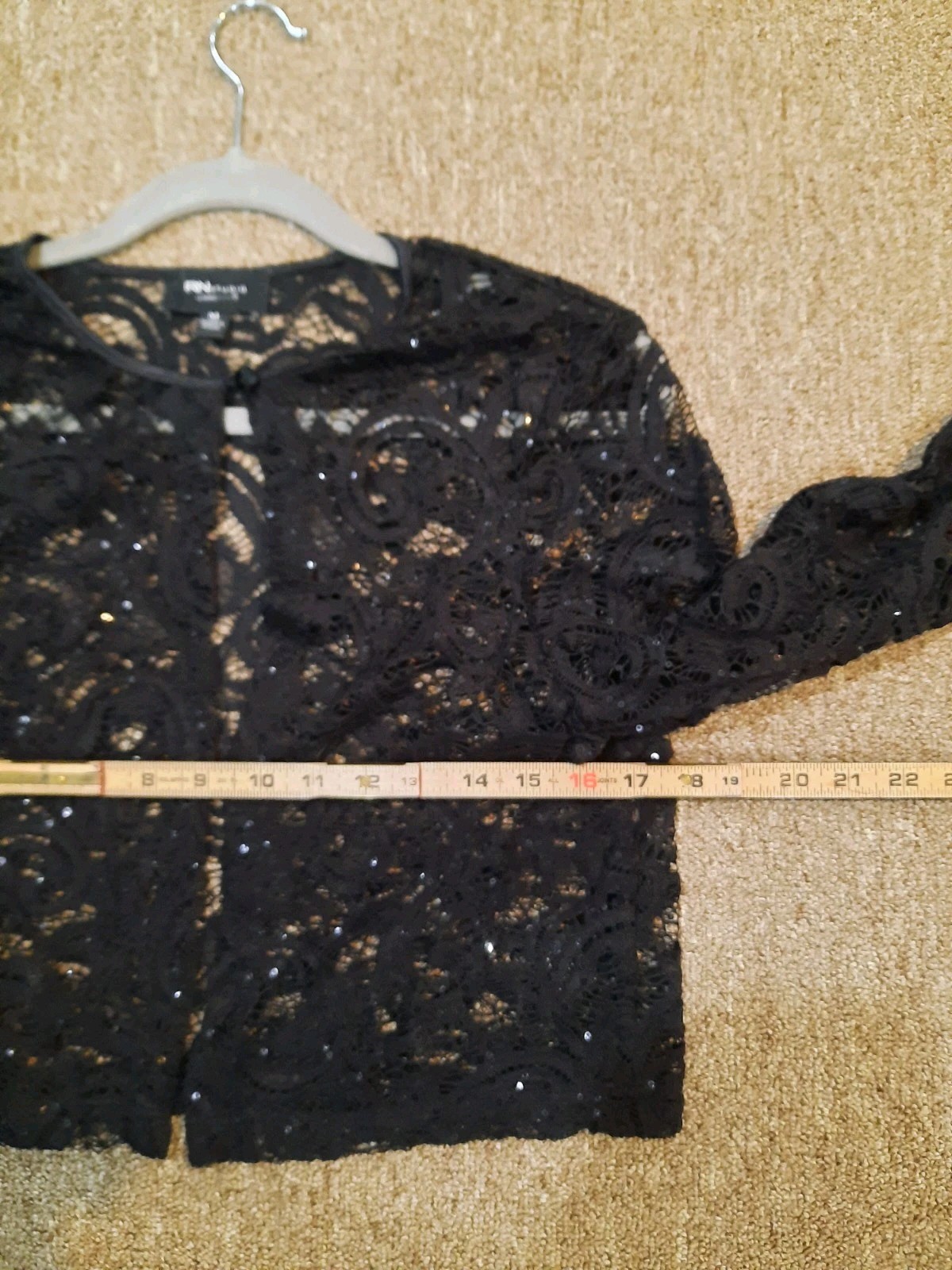 RNstudio Size Medium Formal Black Lace Sequence Shrug Wedding Nice Pretty