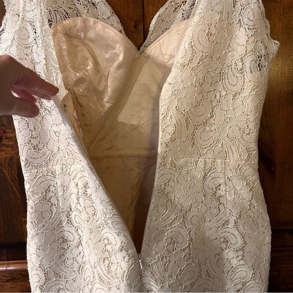 Encore by Watters Occasion Dress Size 10 Ivory Lace Vintage Bridal-Inspired