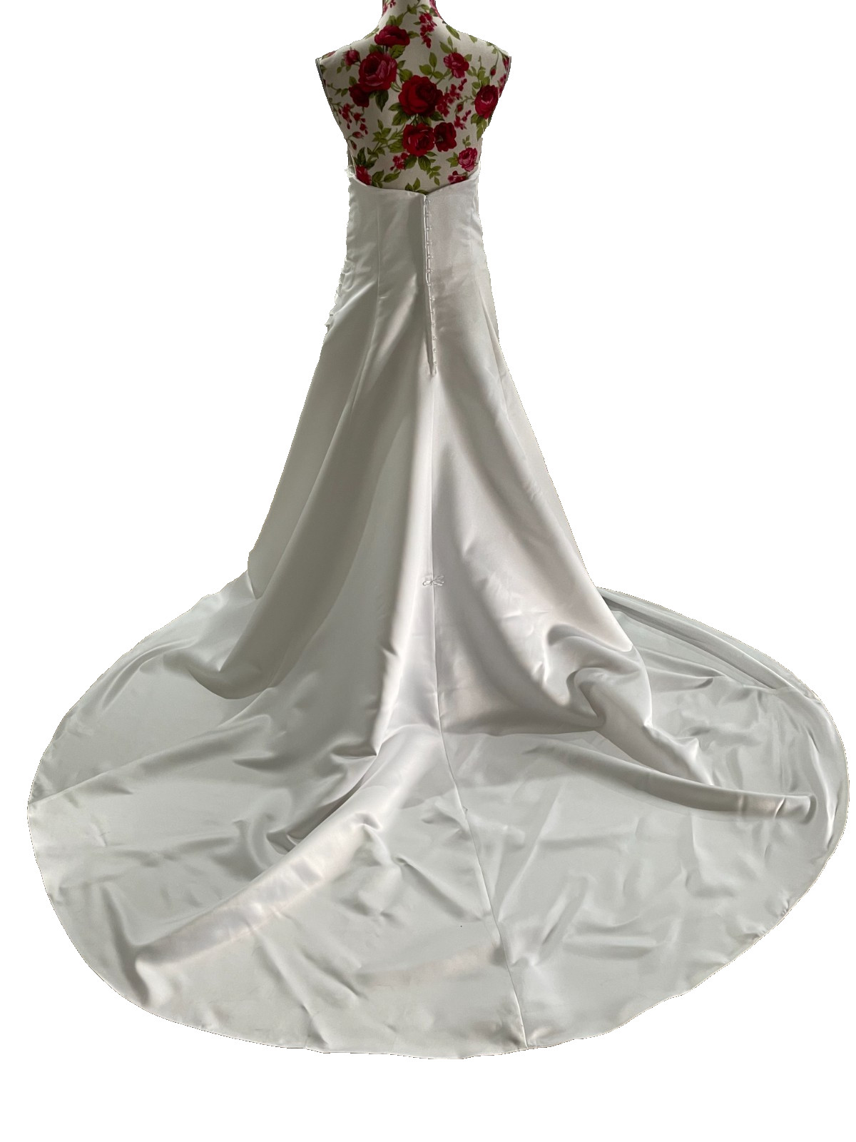 AIRS & GRACES WHITE STRAPLESS BEADED WEDDING GOWN SIZE 14