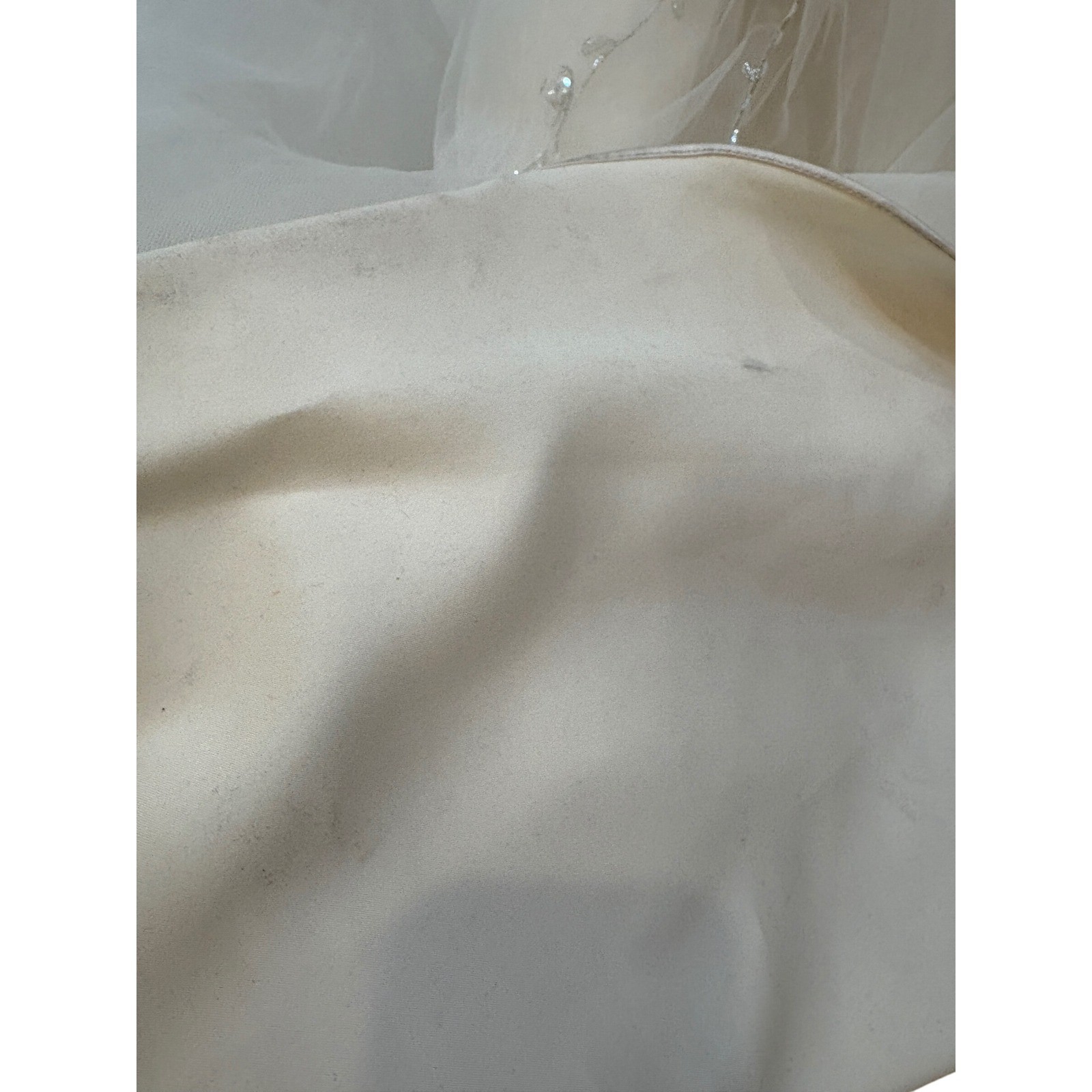Stella York Wedding Gown 10 Champagne Mermaid Beaded Open Back train drop waist