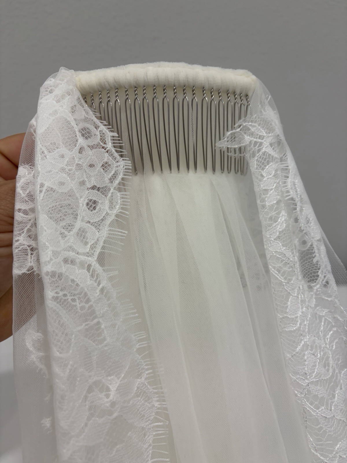 Wedding Val White Lace With Off-white Mesh