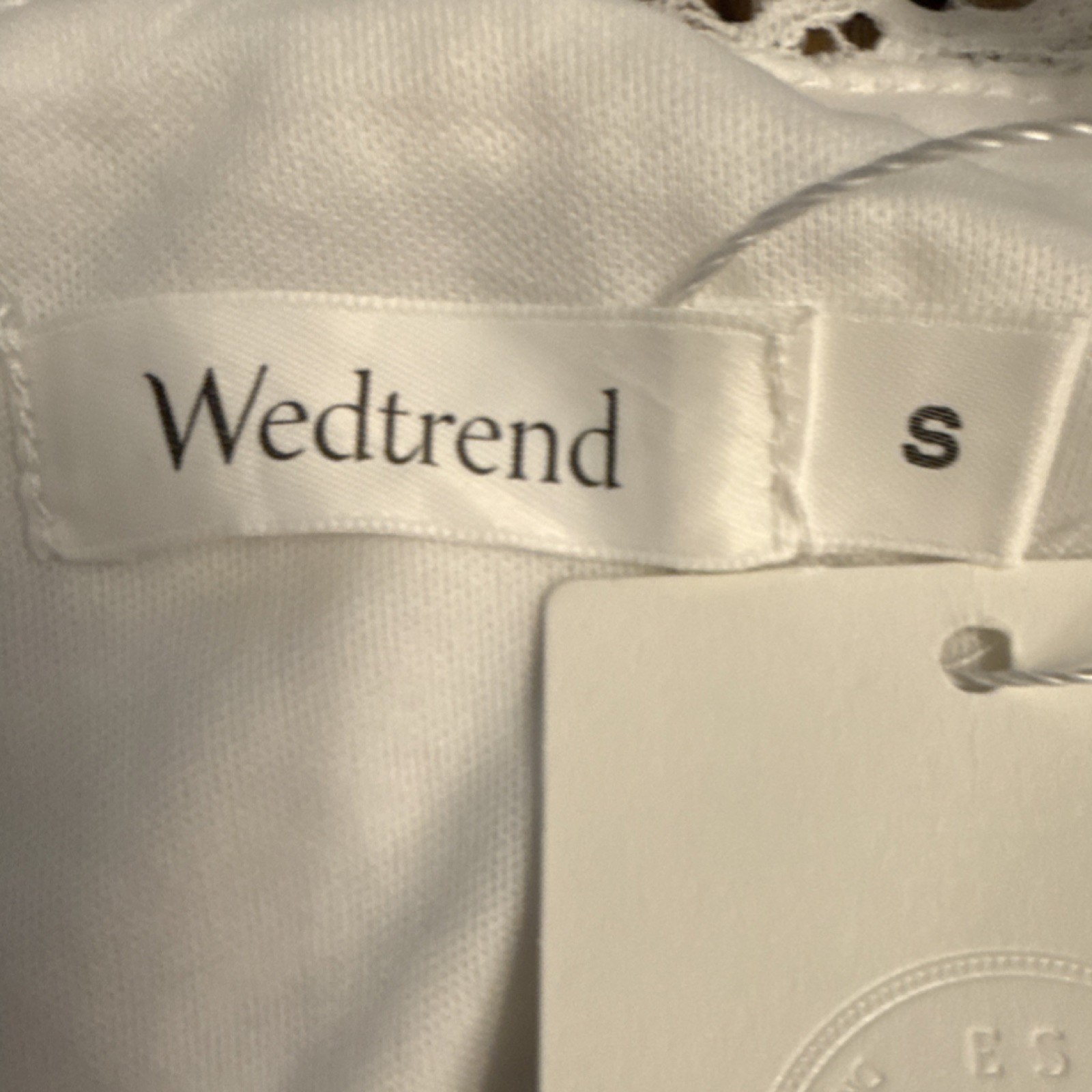 Wedtrend White Lace Halter Sleeveless A-Line Full-Length Dress Size S Zipper