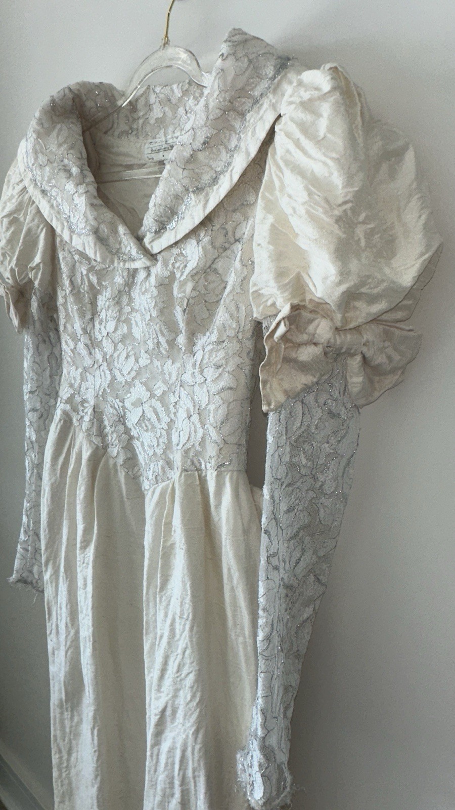 ROKSULANA Ivory Lace Off-Shoulder Short Sleeve Sheath Knee Dress Zip Back