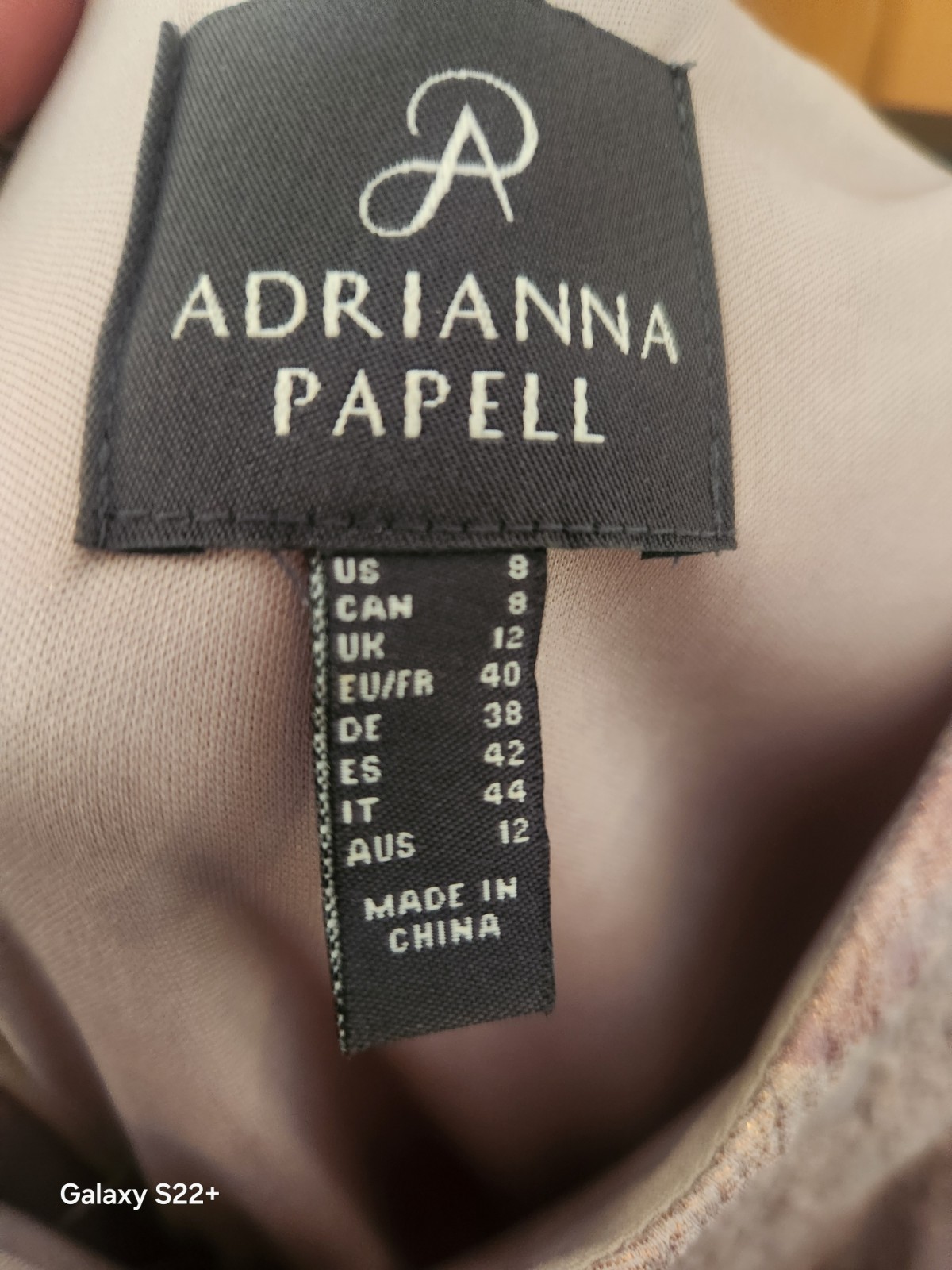 Adrianna Papell Melinda Dress Painted Floral Pattern Sz 8 Wedding Formal