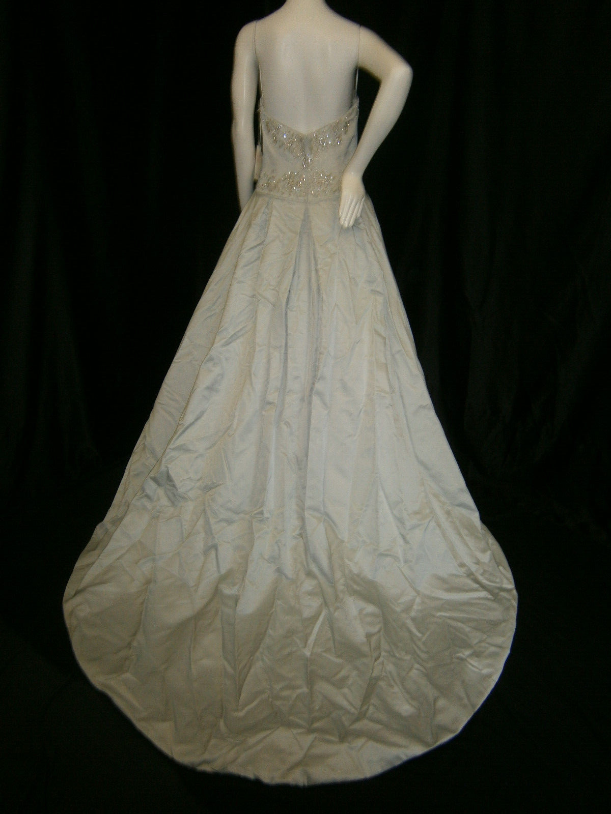 Watters Brides 10 Wedding Dress Ice Blue Silk Strapless Beaded Ballgown NWT