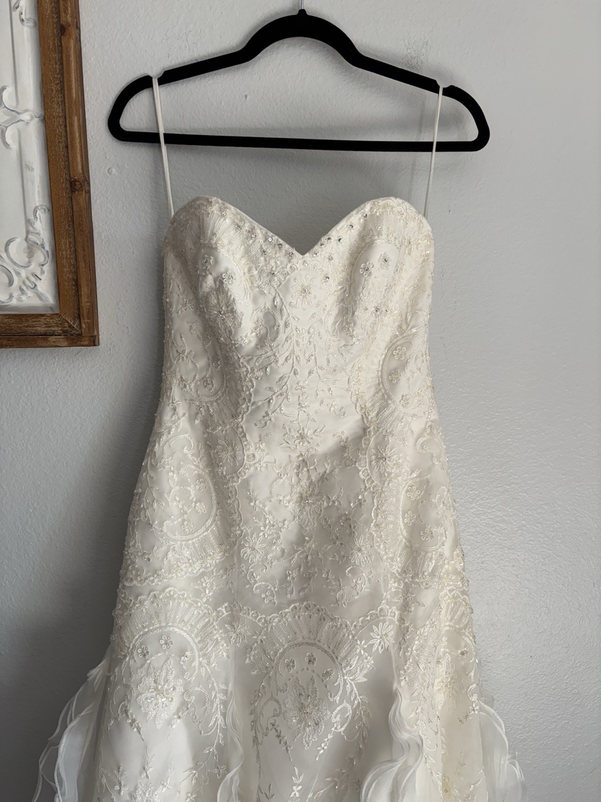 Casablanca Bridal women wedding dress sz 8 Ivory Lace sweetheart Bridal Gown NWT