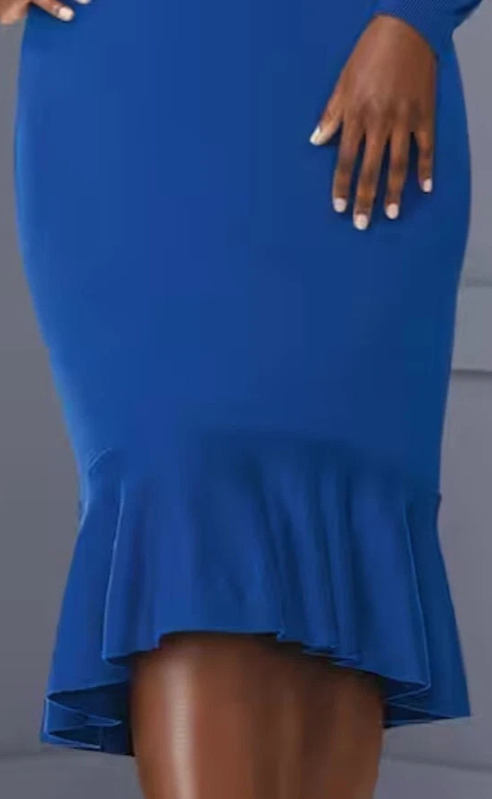 size small Pearl Peplum Blue Embelished Formal Sweater Dress by Ashro new