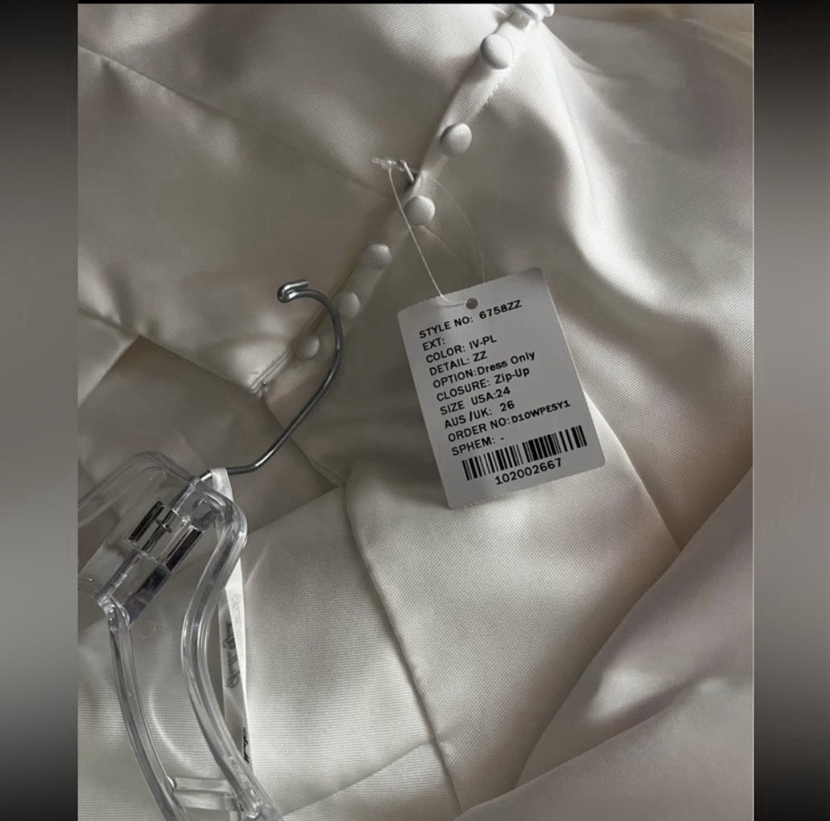 Stella York Ivory Satin A-Line V-Neck Wedding Dress Size 24