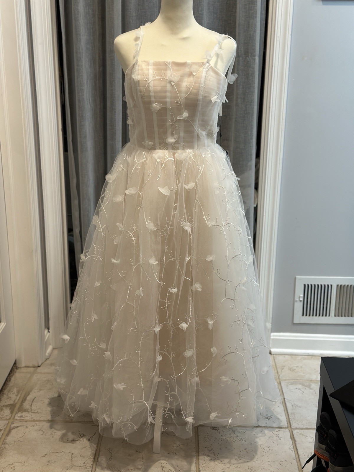CocoMelody A-Line Tea Length Lace Wedding Dress