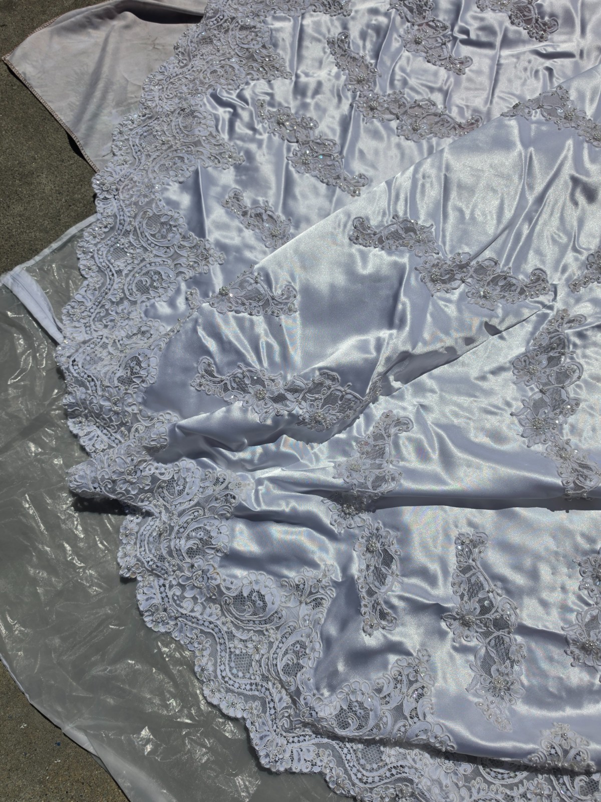 Vintage 1980s Mori Lee Wedding Gown with matching veil crown
