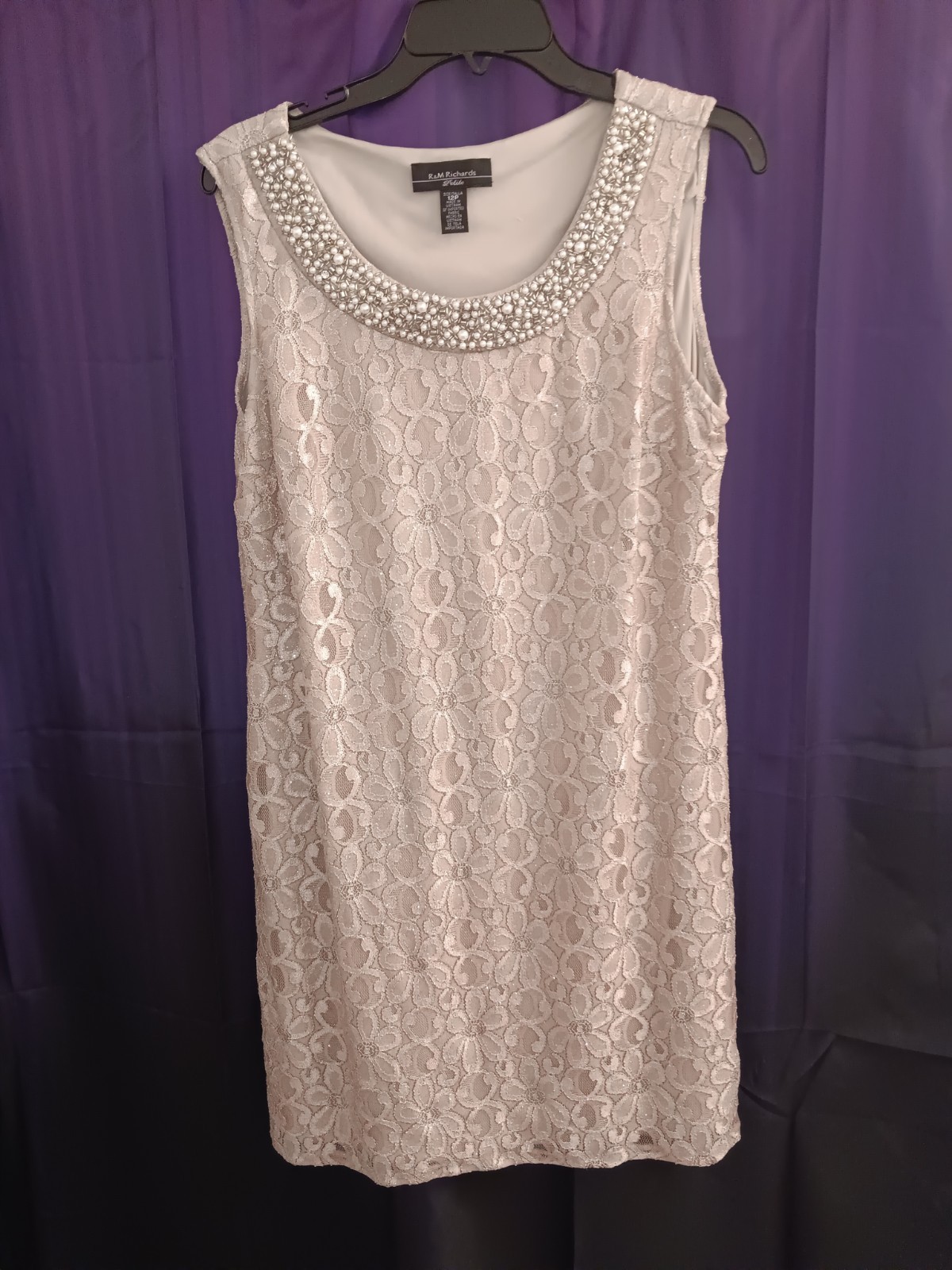 Mother-in-law’s Wedding Dress Champagne Beaded Collar Jacket 12p Sparkly