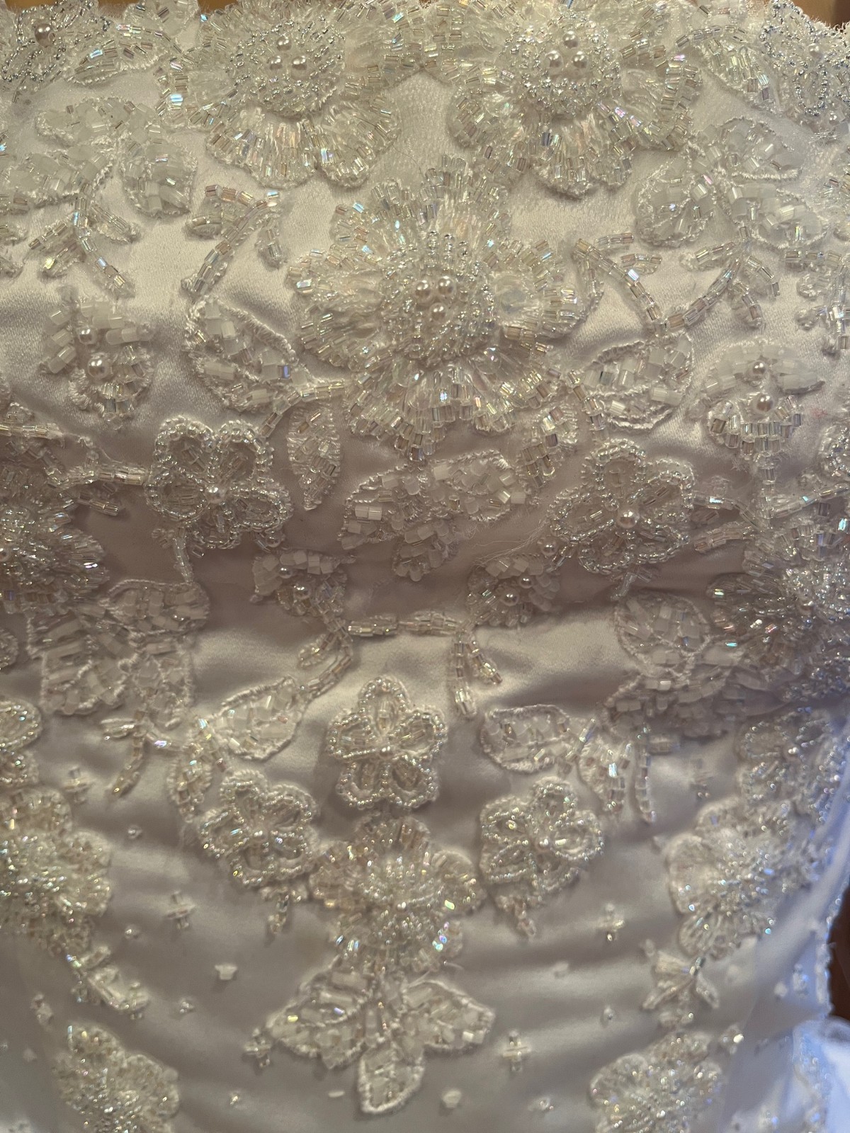Venus 8181 White Beaded Lace Tulle Wedding Ball Gown Bridal Dress Size 6