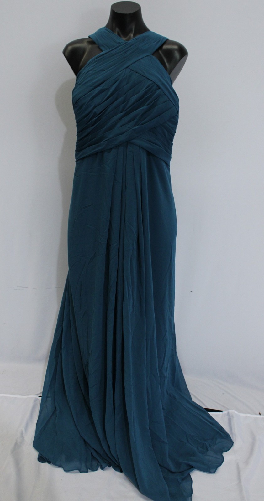 Azazie Women’s Kaleigh A-Line Pleated Chiffon Dress AP2 Ink Blue Size: A28 NWT