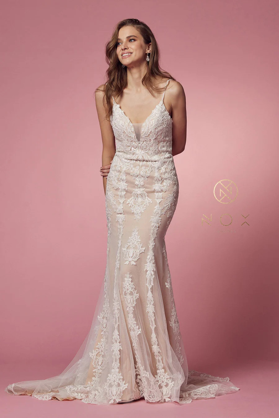 wedding dress, boho, ivory dress, open back, lace, spaghetti straps