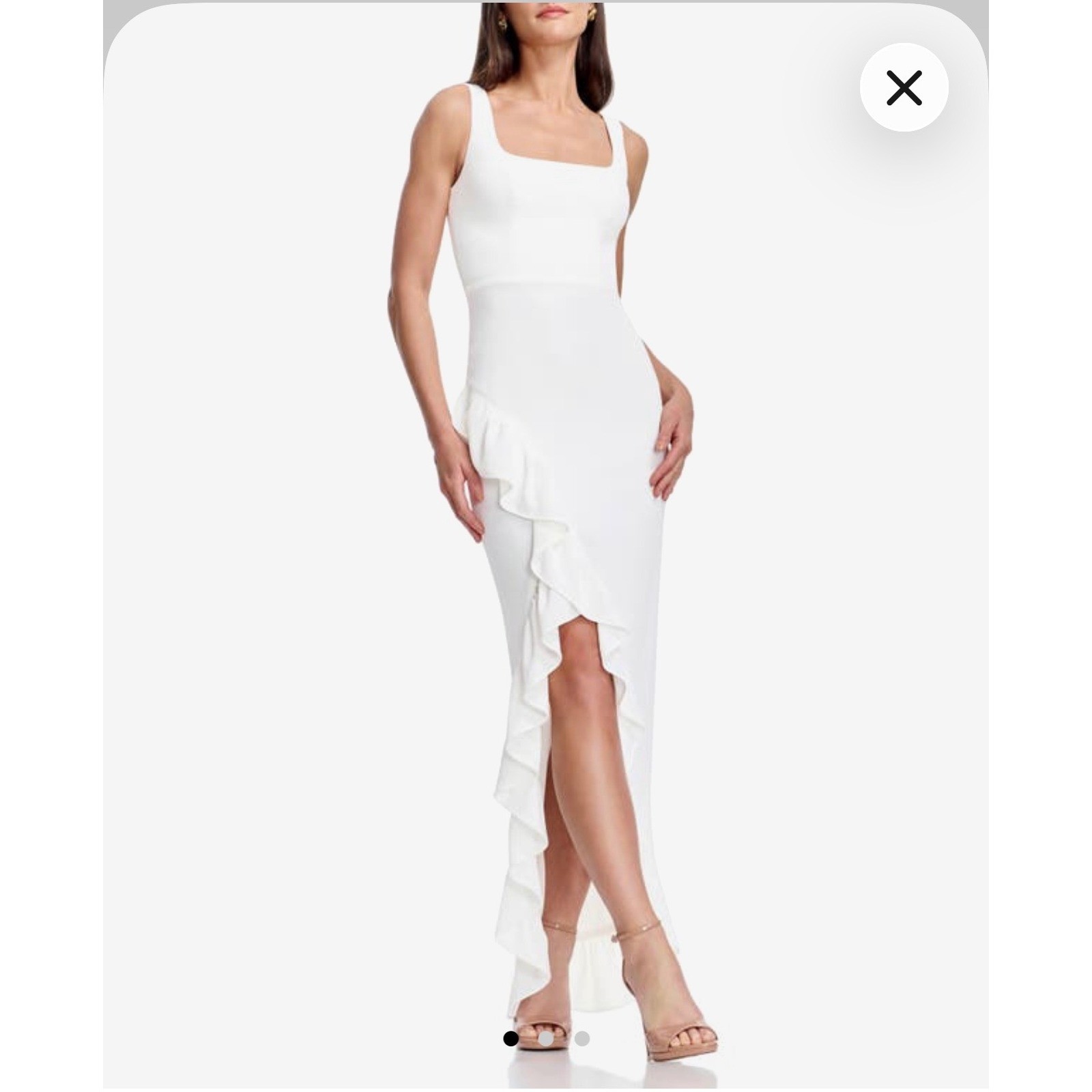 Dress the Population Charlene Off White Ruffle Mermaid Gown NWT